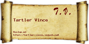 Tartler Vince névjegykártya